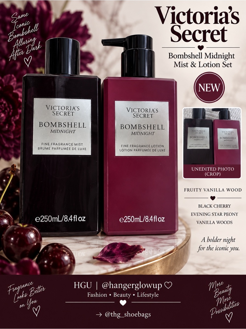Victoria’s Secret Bombshell Midnight Mist & Lotion 8.4oz Duo Set New